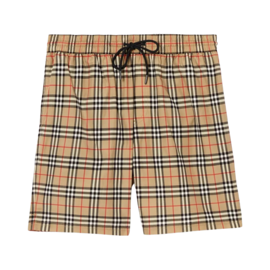 Burberry Small Scale Check Drawcord Swim Shorts Archive Beige