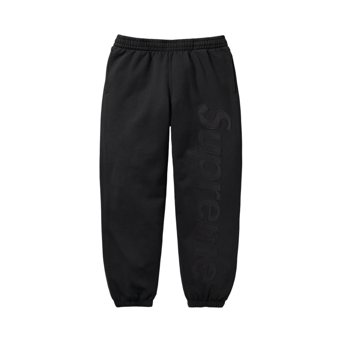 슈프림 사틴 아플리케 스웨트팬츠 블랙 - 23FW