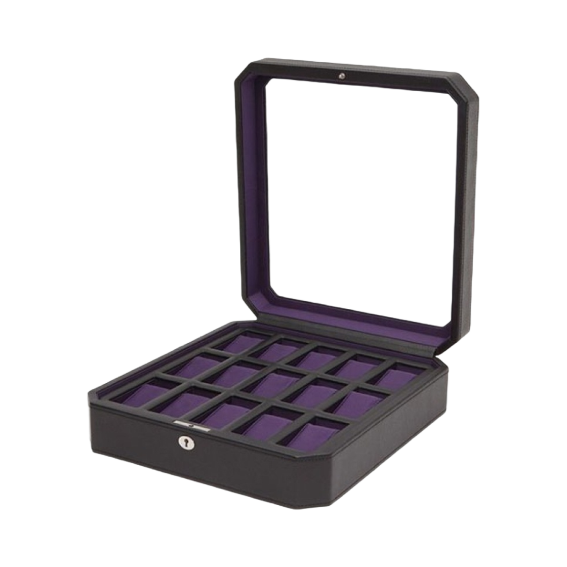 458503 Wolf 1834 Heritage 15 piece Watch Box Black Purple