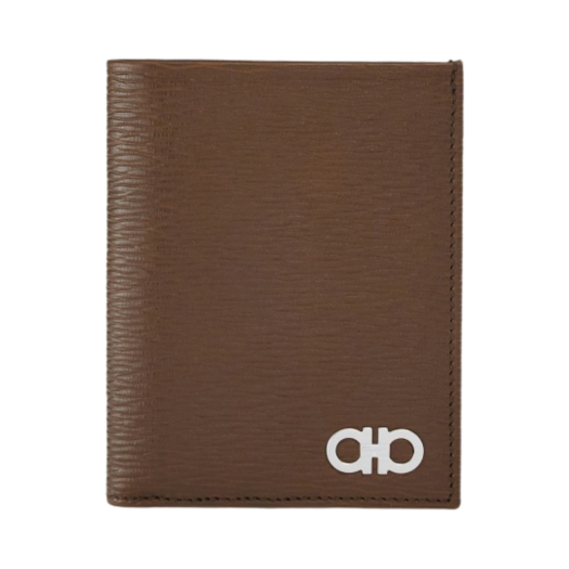 Ferragamo Gancini Compact Wallet Brown Black