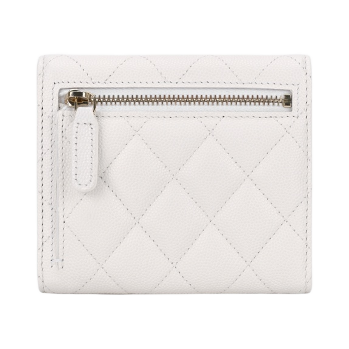 샤넬 클래식 스몰 플랩 지갑 그레인드 샤이니 카프스킨 & 골드 메탈 화이트(Chanel Classic Small Flap Wallet Grained Shiny Calfskin & Gold White) - 2