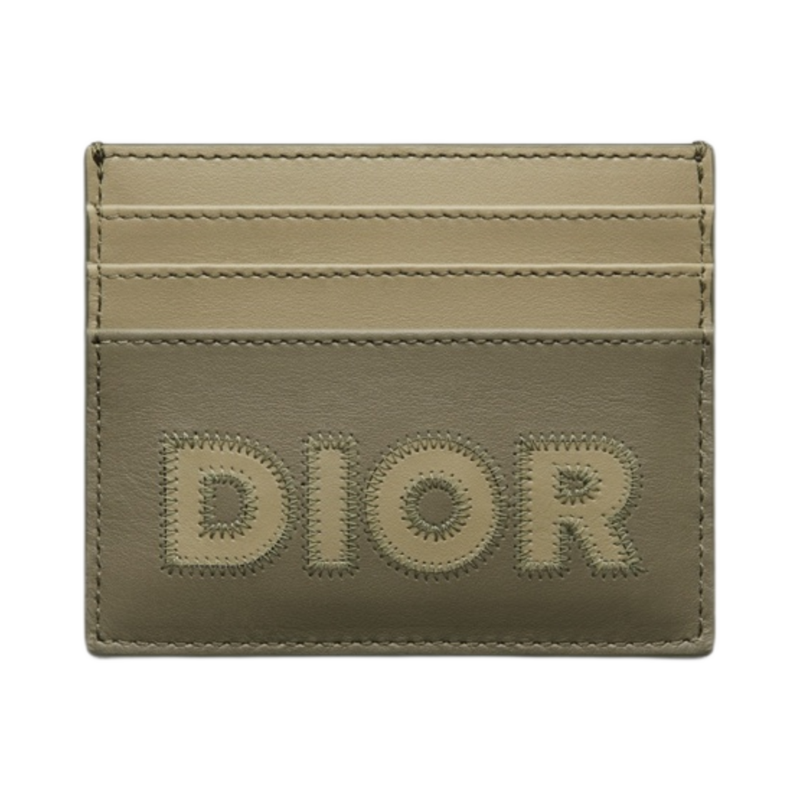 디올 카드 홀더 카키 스무스 카프스킨 마르퀘트리 디올 시그니쳐(Dior Card Holder Khaki Smooth Calfskin Marquetry Dior Signature) - 1