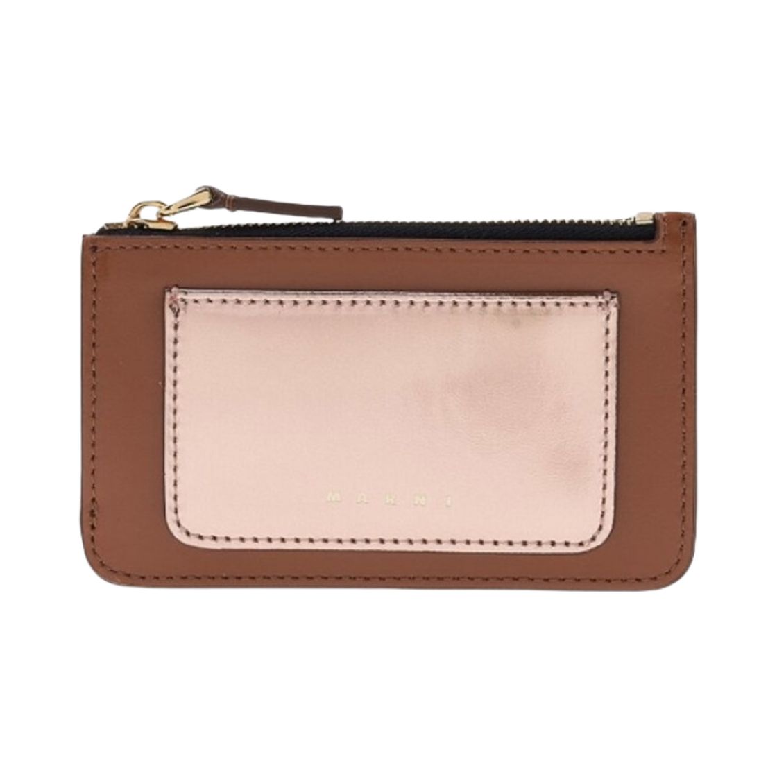 마르니 레더 카드 홀더 브라운 핑크(Marni Leather Card Holder Brown Pink)