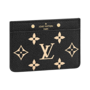 Louis Vuitton Card Holder Monogram Empreinte Black Beige