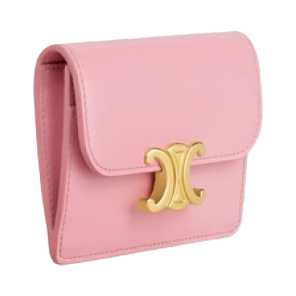 셀린느 샤이니 카프스킨 플랩 트리옹프 카드 홀더 로즈(Celine Card Holder with Flap Triomphe in Shiny Calfskin Rose) - 2