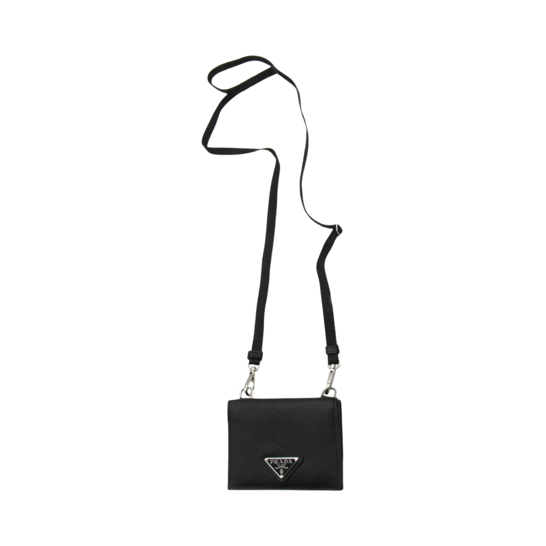 프라다 사피아노 레더 카드 홀더 블랙(Prada Saffiano Leather Triangle Logo Card Holder Black) - 4