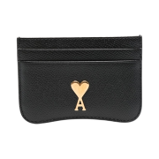 AMI Paris Card Holder Black Vibrated Brass