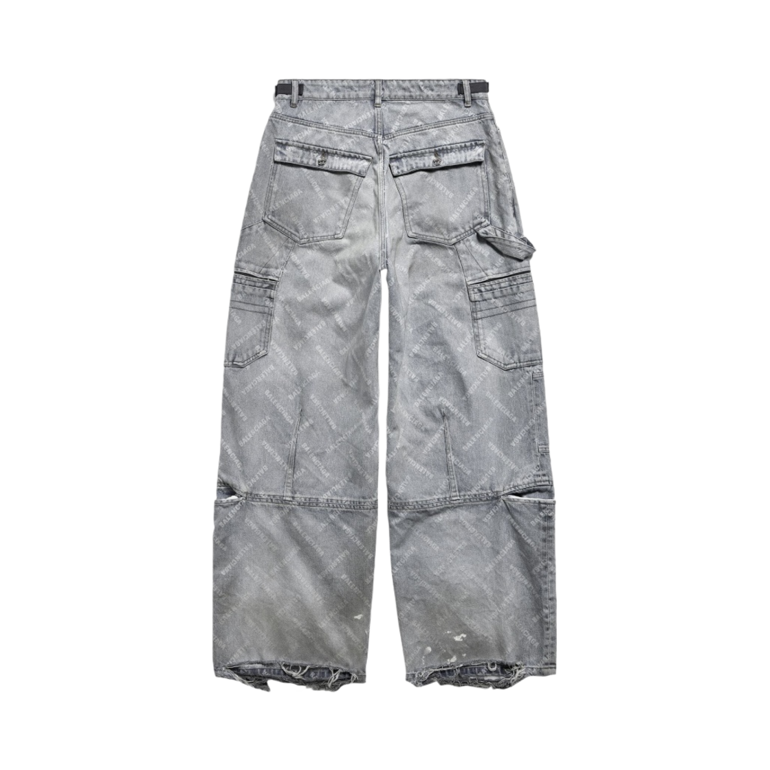 발렌시아가 Bal 다이애그널 올오버 카고 팬츠 라이트 블루(Balenciaga Bal Diagonal Allover Cargo Pants Light Blue) - 2
