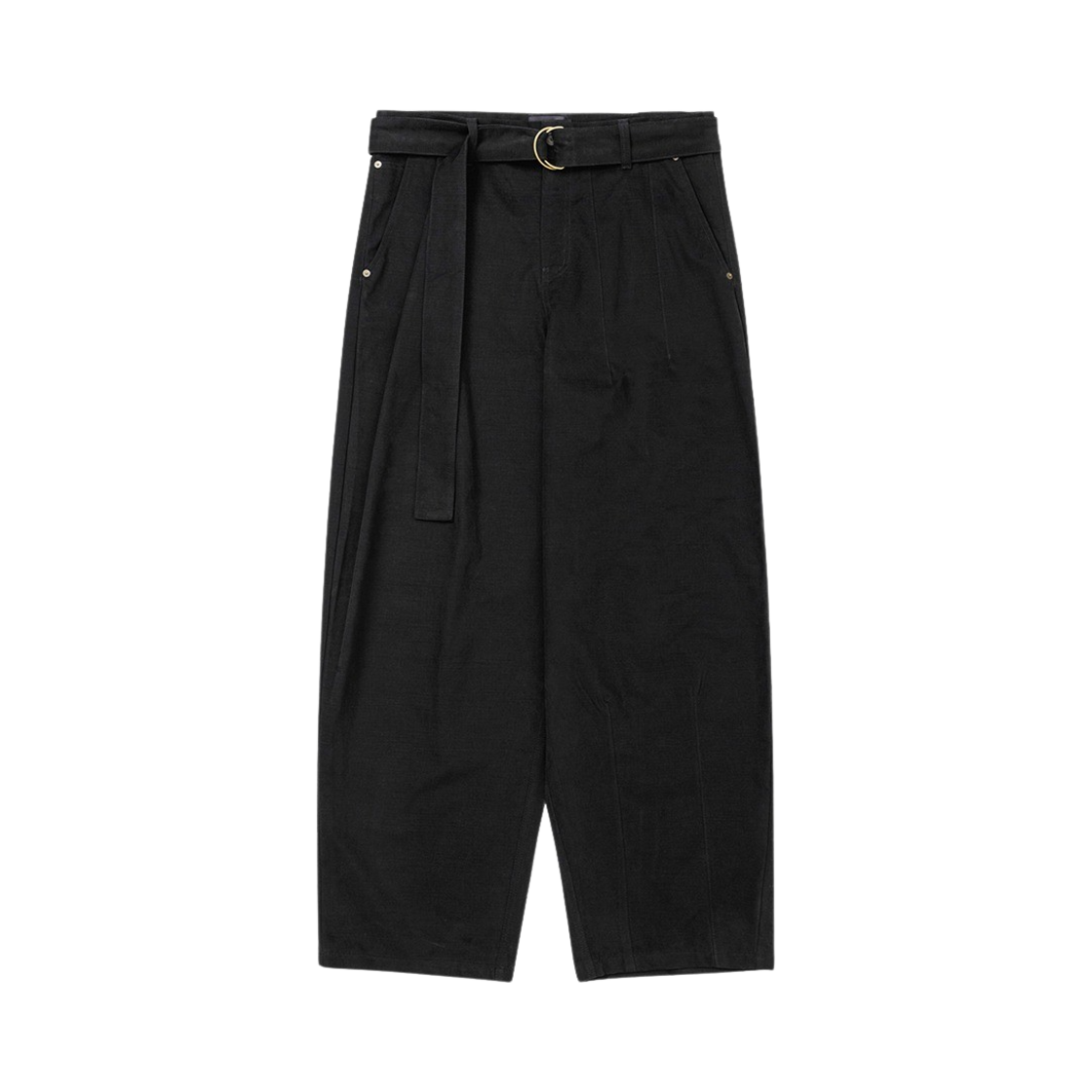 AJ244PT004BK Ajobyajo Asymmetric Cotton Pants Black