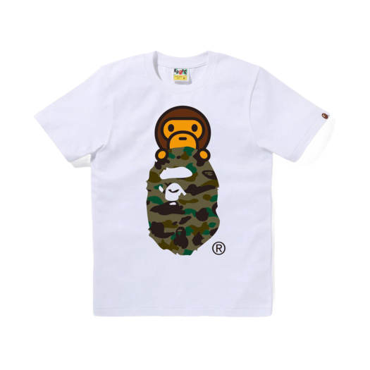 (W) BAPE 1st Camo Milo on Ape Head T-Shirt White Green