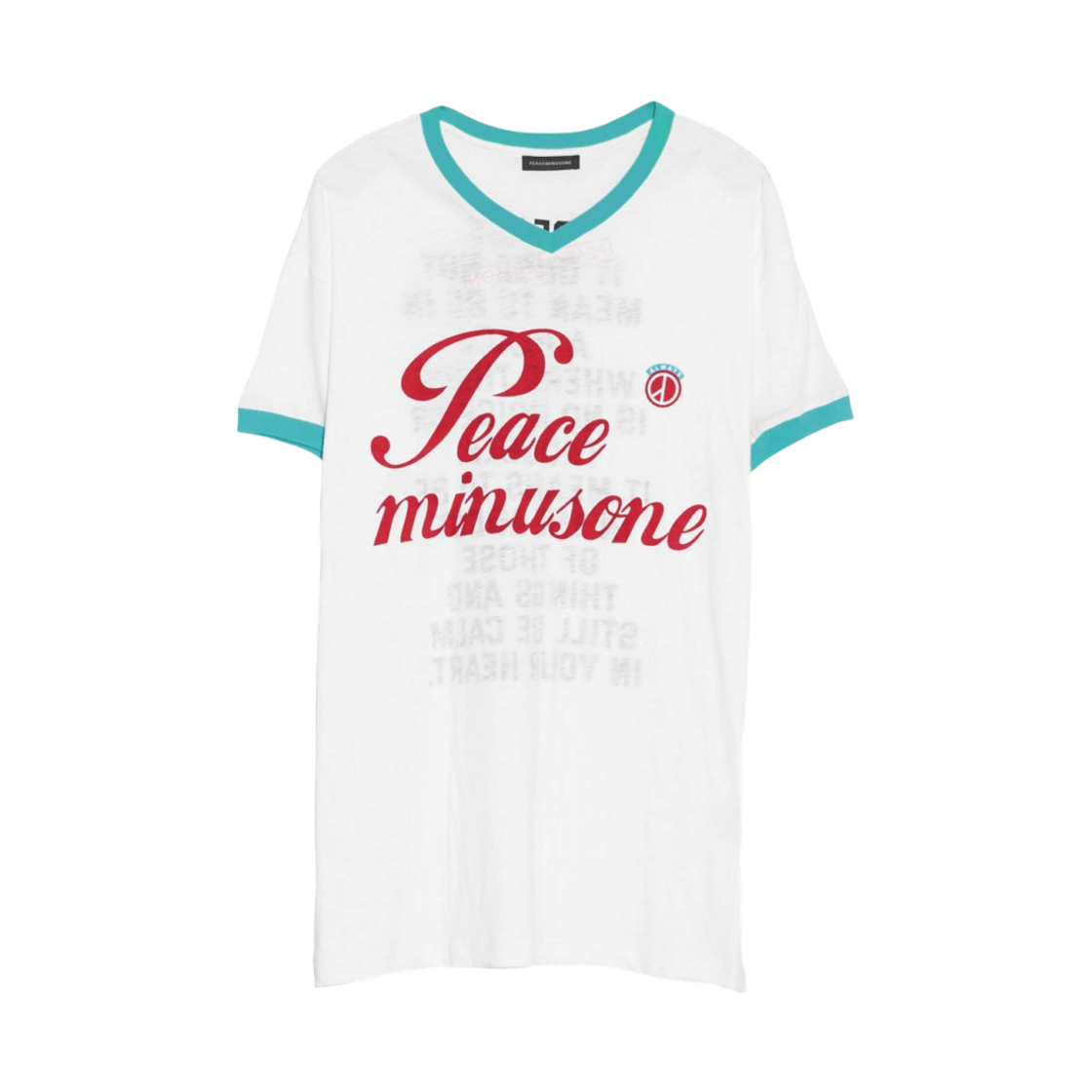 피스마이너스원 브이넥 링거 티셔츠 #1 민트(Peaceminusone V-Neck Ringer T-Shirt #1 Mint)