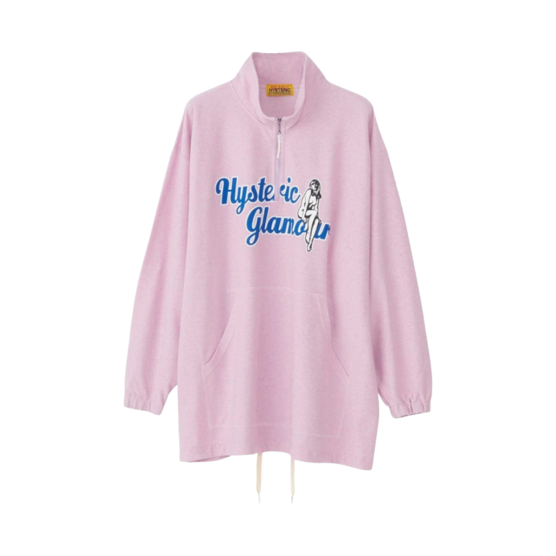 (W) 히스테릭 글래머 바시티 스크립트 오버사이즈 풀오버 핑크((W) Hysteric Glamour Varsity Script Oversized Pullover Pink) - 1