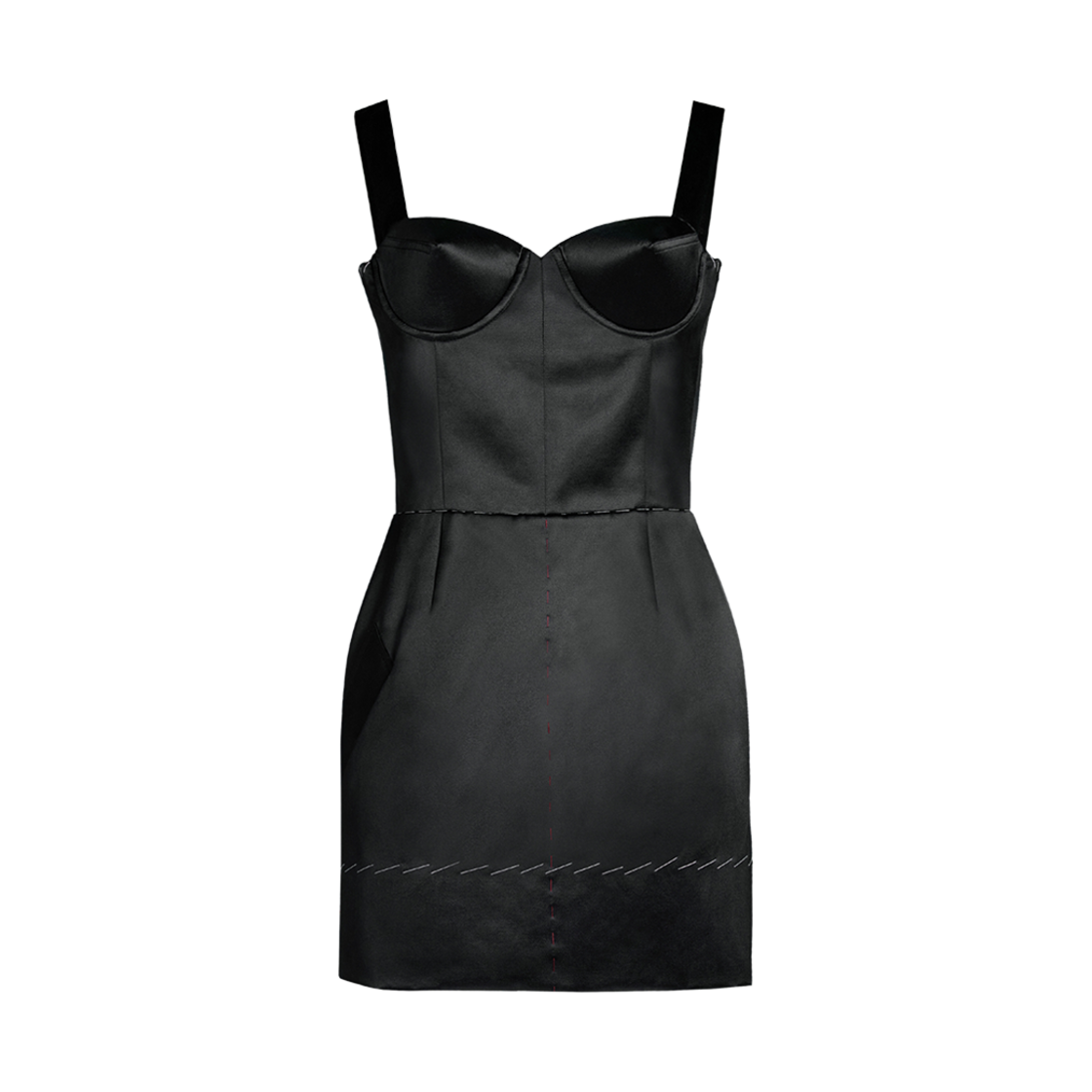 (W) 메종 마르지엘라 워크 인 프로그레스 미니 드레스 블랙((W) Maison Margiela Work In Progress Mini Dress Black) - 1