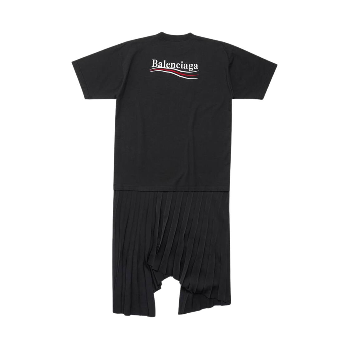 (W) 발렌시아가 폴리티컬 캠페인 플리티드 티셔츠 드레스 블랙((W) Balenciaga Political Campaign Pleated T-Shirt Dress Black) - 2