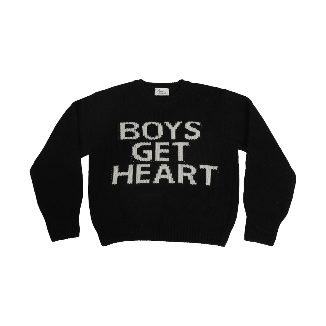 CU24XKN01-BKOS Artist Komplex Boys Get Heart Round Knit Black