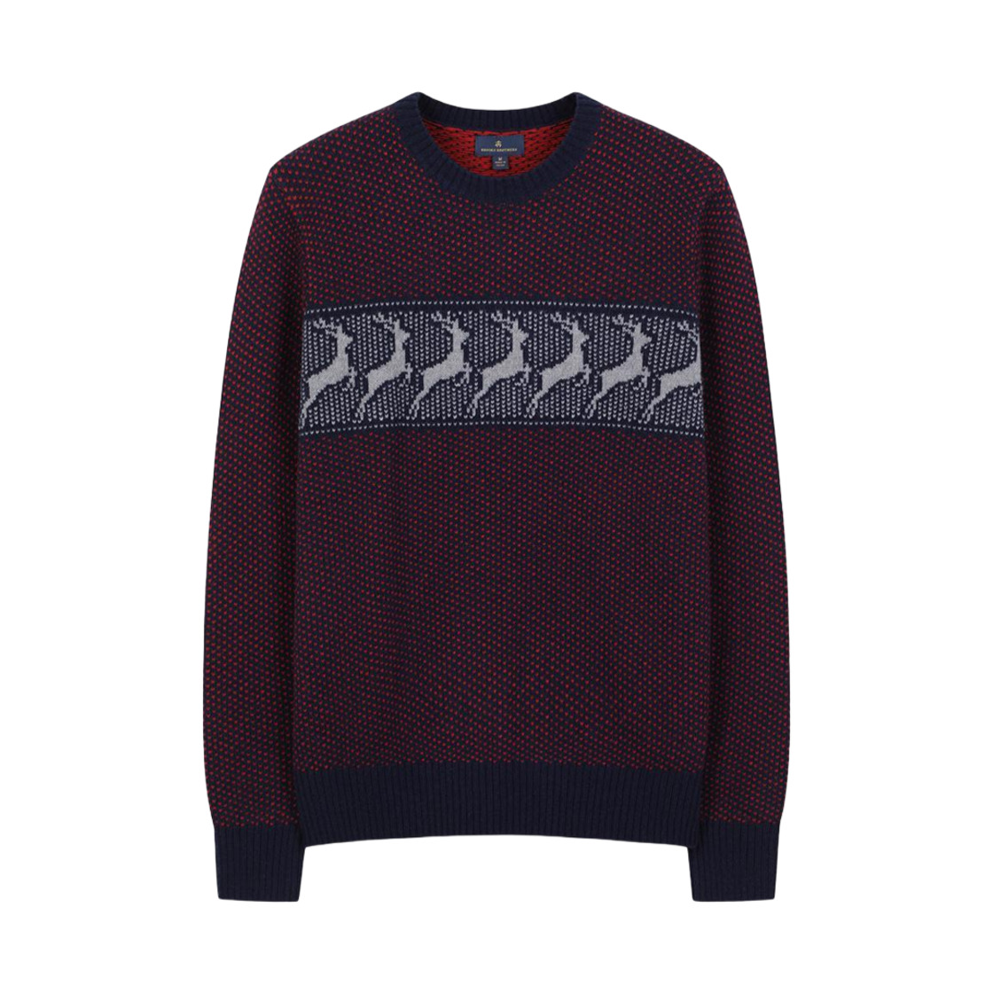 브룩스 브라더스 디어 체스트 스트라이프 스웨터 버건디(Brooks Brothers Deer Chest Stripe Sweater Burgundy)