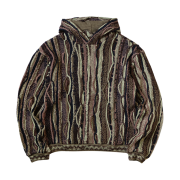 Kapital 7G Knit Gaudy Hooded Sweater Green Khaki