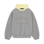 Essentials Nylon Fleece Hoodie Dark Heather Oatmeal Garden Yellow - 24SS