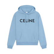 Celine Loose Hoodie in Cotton Fleece Washed Blue Black