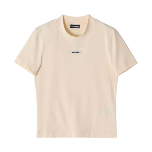 241JS133-2031-130 (W) Jacquemus Le T-Shirt Gros Grain T-Shirt Light Beige