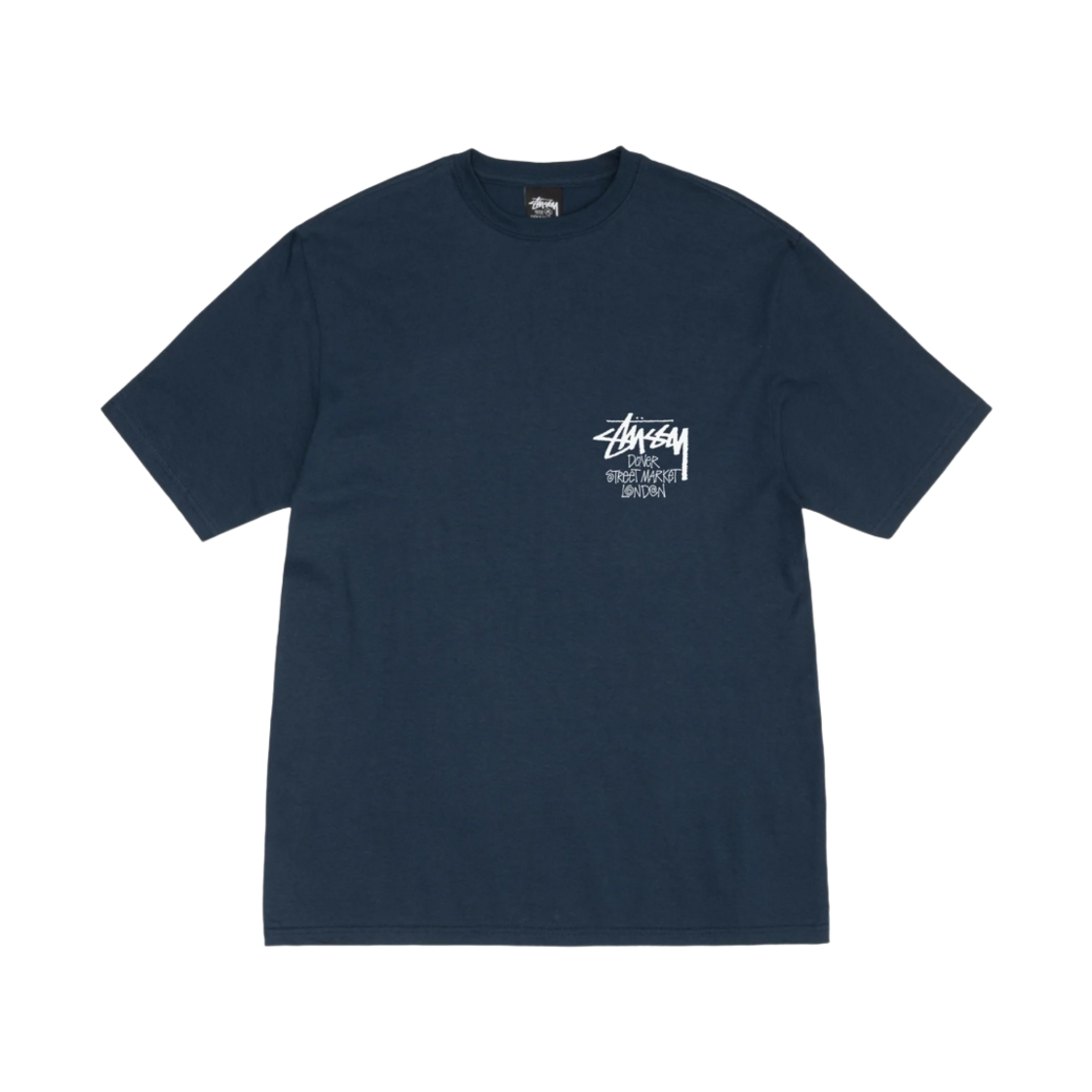 스투시 스탁 도버 스트리트 마켓 런던 티셔츠 네이비 2024(Stussy Stock DSM London T-Shirt Navy 2024) - 2