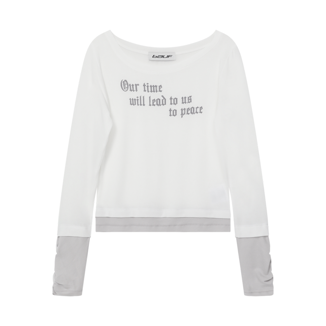 BT24FW-WWHT2 BAUF Our Layered LS T-Shirt White