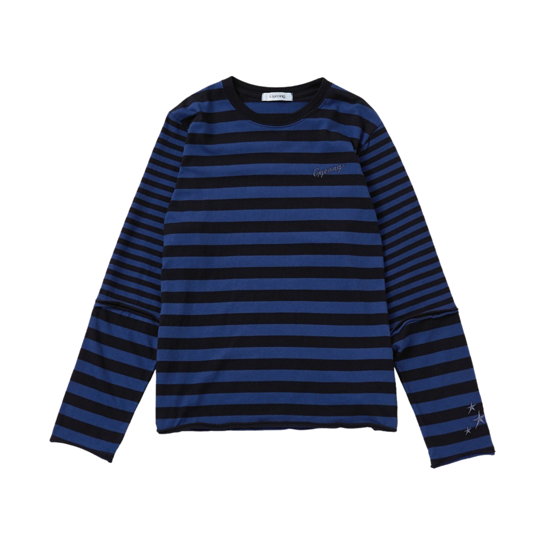 GY21LT01BL00 Gyeong P-Dyed Stripe Long Sleeve Tee Blue