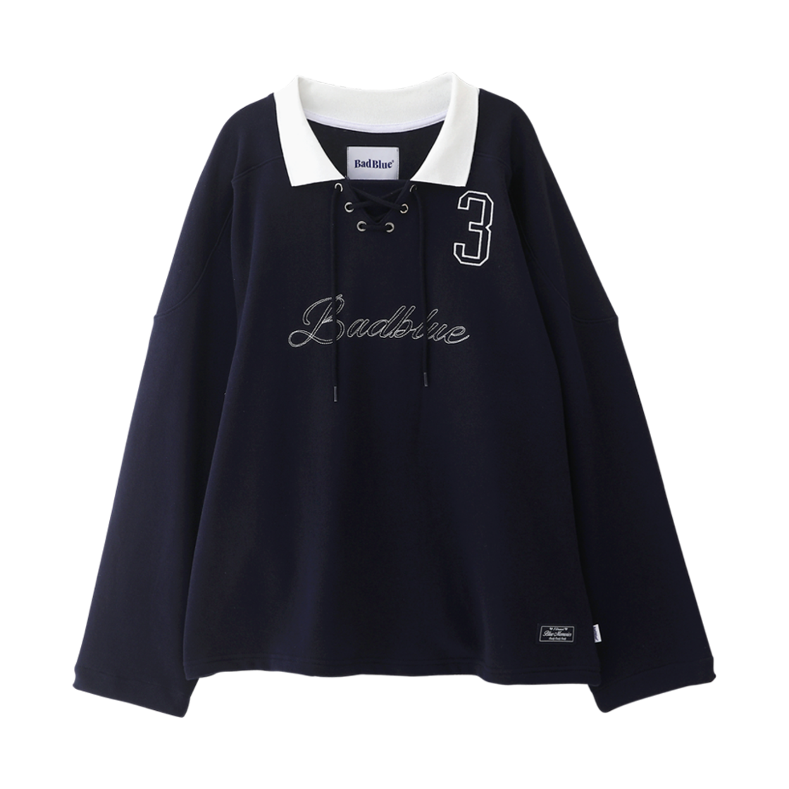 b2527 BadBlue Polo Hockey Jersey Navy
