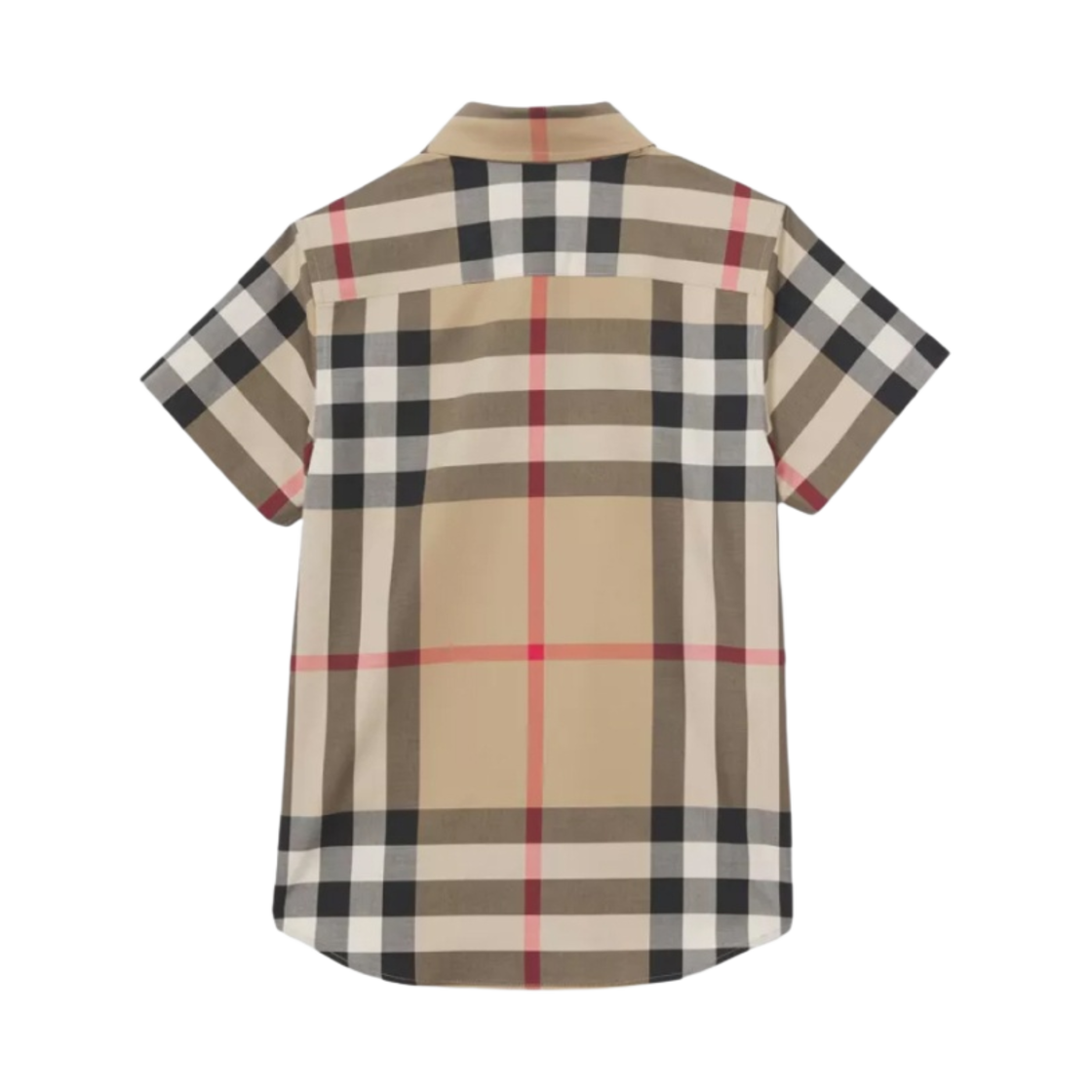 (키즈) 버버리 숏슬리브 체크 스트레치 코튼 셔츠 아카이브 베이지((Kids) Burberry Short Sleeve Check Stretch Cotton Shirt Archive Beige) - 2