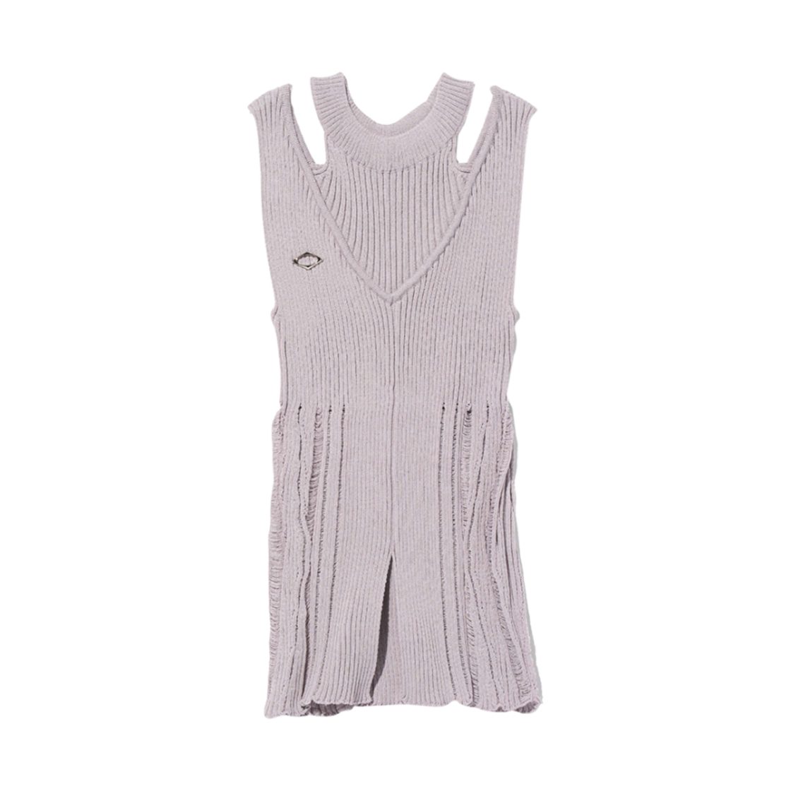 (W) 미스치프 레이어드 니트 홀터 슬리브리스 더스티 핑크((W) Mischief Layered Knit Halter Sleeveless Dusty Pink)