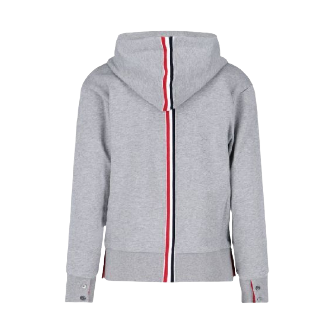 (W) 톰브라운 클래식 루프백 코튼 센터 백 스트라이프 후드 집업 라이트 그레이((W) Thom Browne Classic Loopback Cotton Center Back Stripe Zip-Up Hoodie Light Grey) - 2