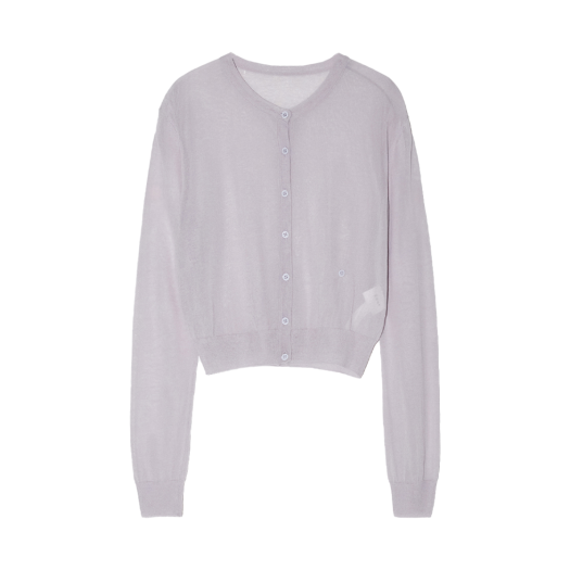 BESUKN005LV Enor Women Classic Sheer Cardigan Lavender