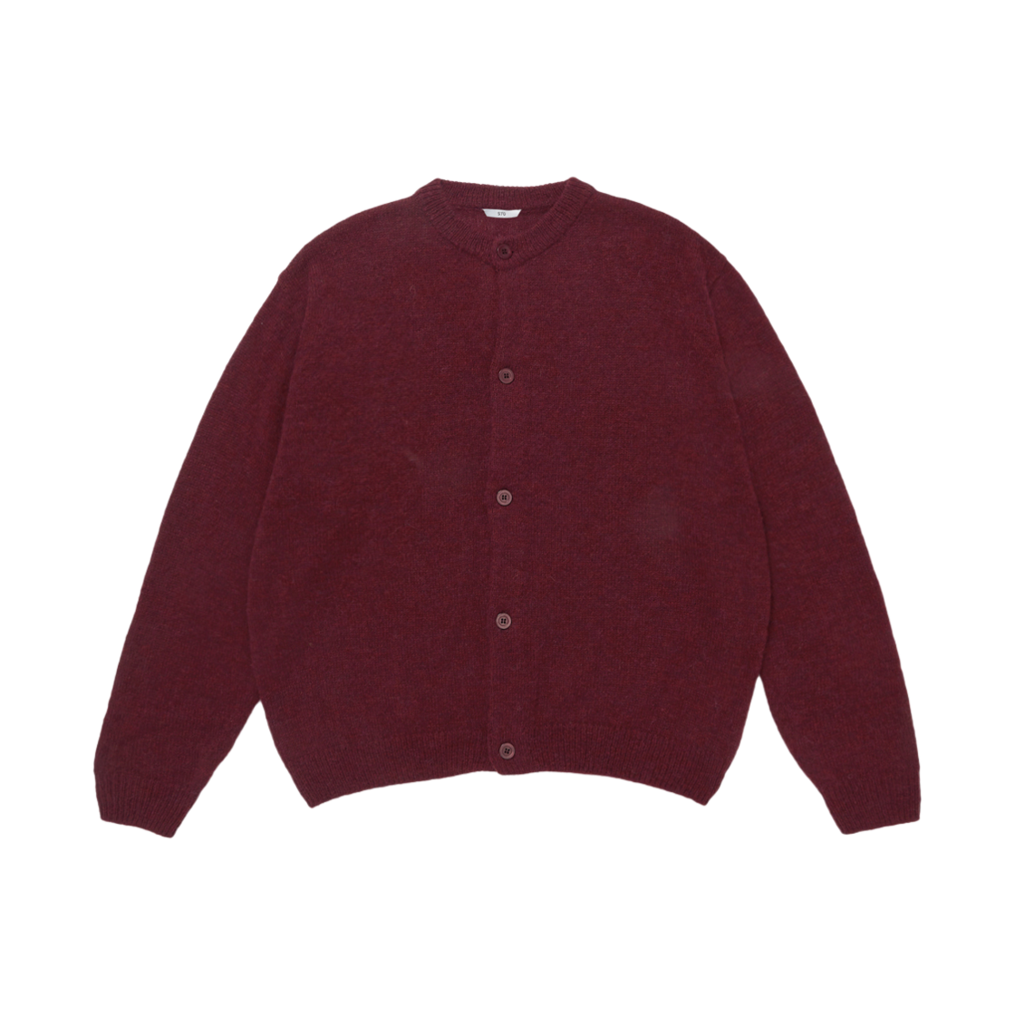 에스티유 라운드 넥 가디건 버건디