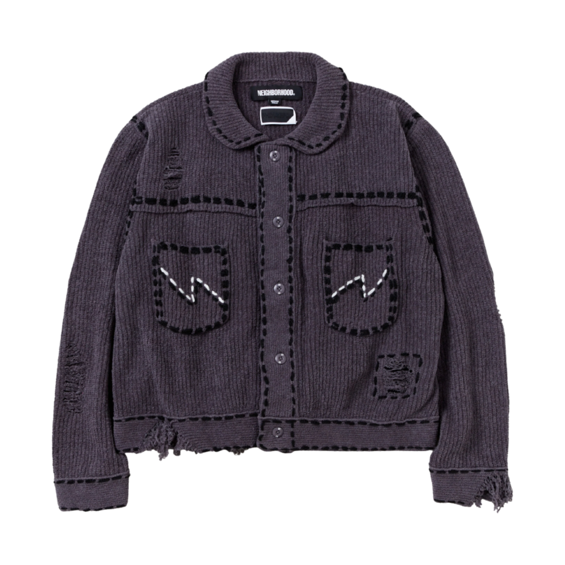 242PGPGN-KNM01/PD-242-NH-KN-011 Neighborhood x Phingerin PG1 Savage Knit Charcoal