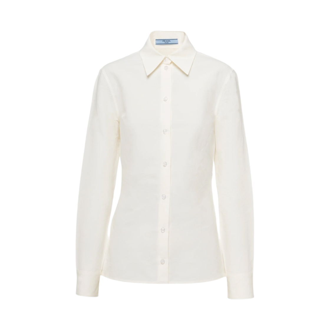 (W) 프라다 페이퍼 베이스 테크니컬 패브릭 셔츠 내츄럴((W) Prada Paper-Based Technical Fabric Shirt Natural) - 1