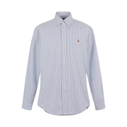 Polo Ralph Lauren Custom Fit Striped Oxford Shirt Blue