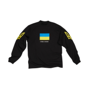 Balenciaga Support Ukraine LS T-Shirt Black