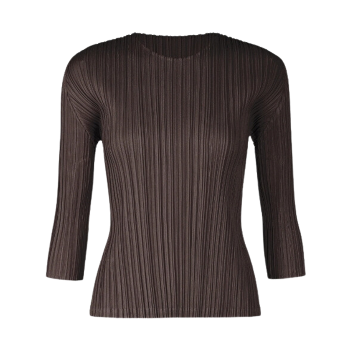 JK281-49 (W) Pleats Please Issey Miyake Mellow Pleats Top Dark Brown