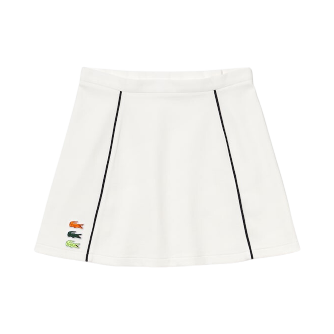 (W) 라코스테 트라이컬러 크록 테니스 스커트 화이트((W) Lacoste Tricolor Croc Tennis Skirt White) - 1