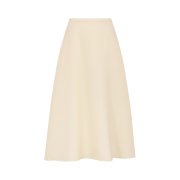 (W) Dior Wool and Silk Flared Mid Length Skirt Ecru