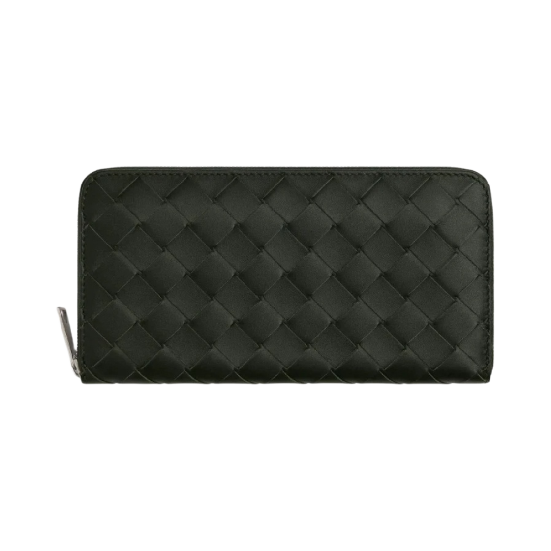 보테가 베네타 인트레치아토 집 어라운드 지갑 다크 그린 머메이드(Bottega Veneta Intrecciato Zip Around Wallet Dark Green Mermaid) - 1