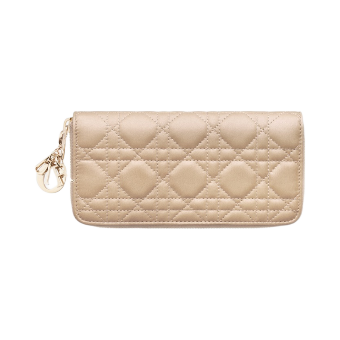 디올 레이디 보야저 지갑 샌드 컬러드 까나쥬 램스킨(Dior Lady Voyageur Wallet Sand Colored Cannage Lambskin) - 1