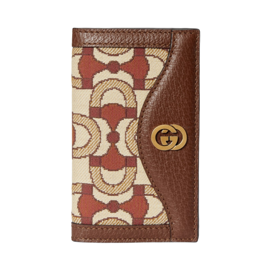 구찌 인터로킹 G 롱 카드 케이스 베이지 다크 레드 코튼(Gucci Interlocking G Long Card Case Beige Dark Red Cotton) - 1