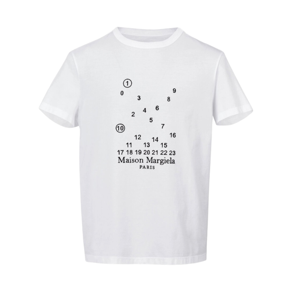 S50GC0684S22816100 Maison Margiela Numeric Logo Mako Cotton T-Shirt White (Four Stiches)