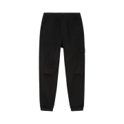Stone Island 331F4 Ghost Wool Nylon Flannel Jogger Pants with Pockets and Drawstring Black - 24FW