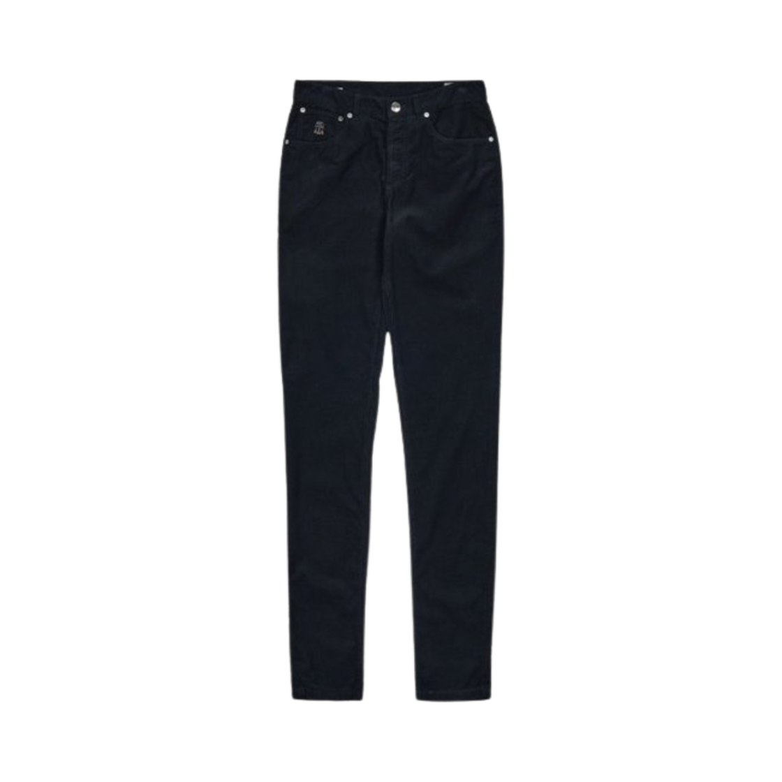 M279DI1780-C101 Brunello Cucinelli Garment-Dyed Cotton Narrow Corduroy Trousers Black