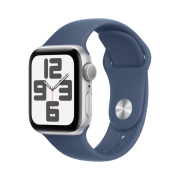Apple Watch SE 2024 40mm GPS Silver Aluminium Case with Sport Band M/L Denim (Korean Ver.)