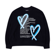 The Museum Visitor Heart Printed Inside-Out Sweatshirts Black