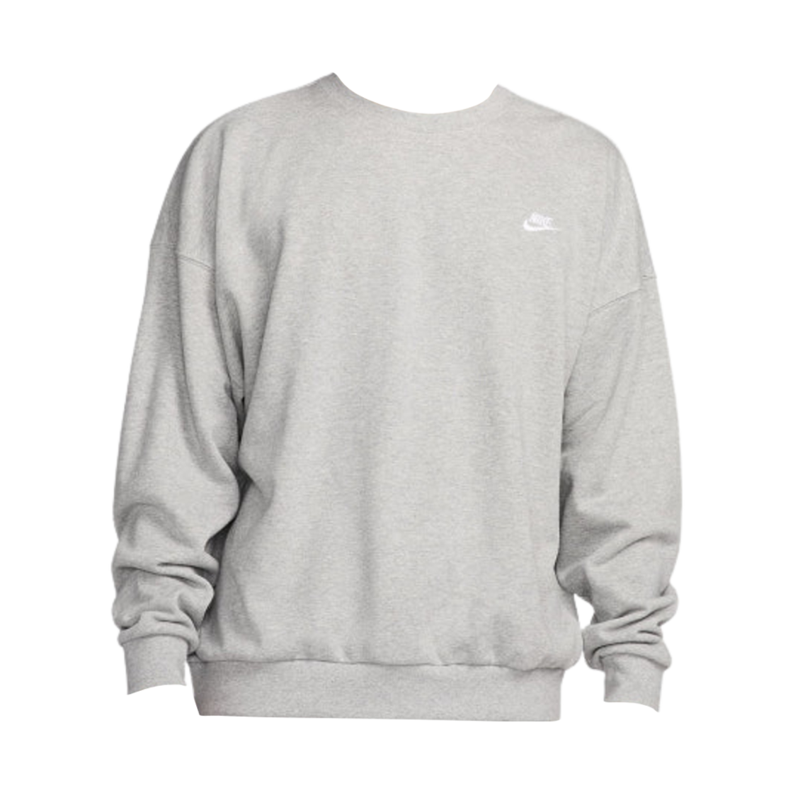 나이키 클럽 플리스 오버사이즈 프렌치 테리 크루 다크 그레이 헤더 라이트 스모크 그레이 - 아시아(Nike Club Fleece Oversized French Terry Crew Dark Grey Heather Light Smoke Grey - Asia) - 1