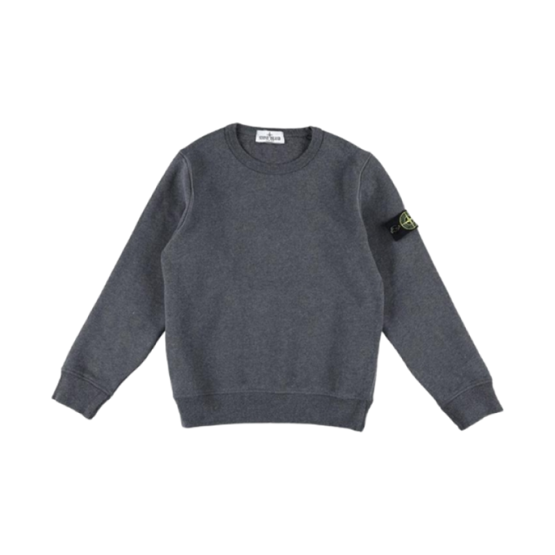811661320-V0M67 (Kids) Stone Island 61320 Garment Dyed Cotton Fleece Crewneck Sweatshirt Dark Grey Melange - 24FW